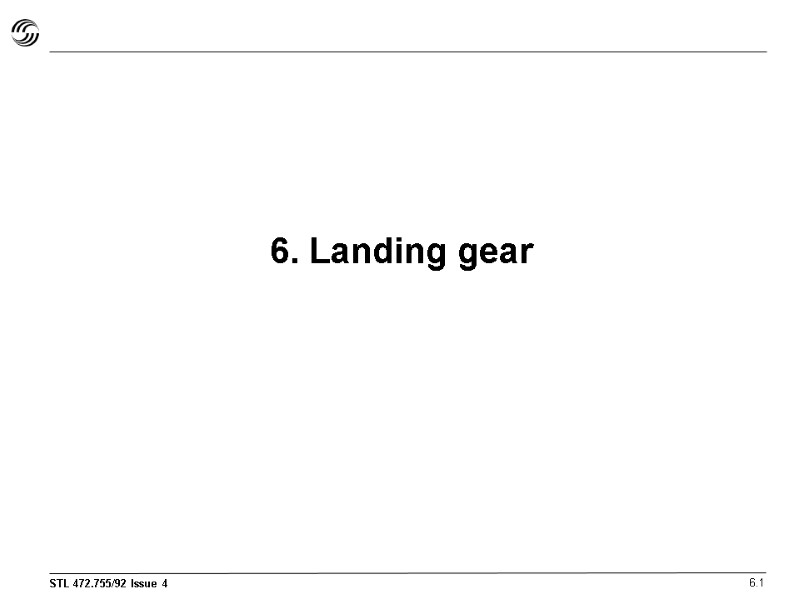 6. Landing gear 6.1